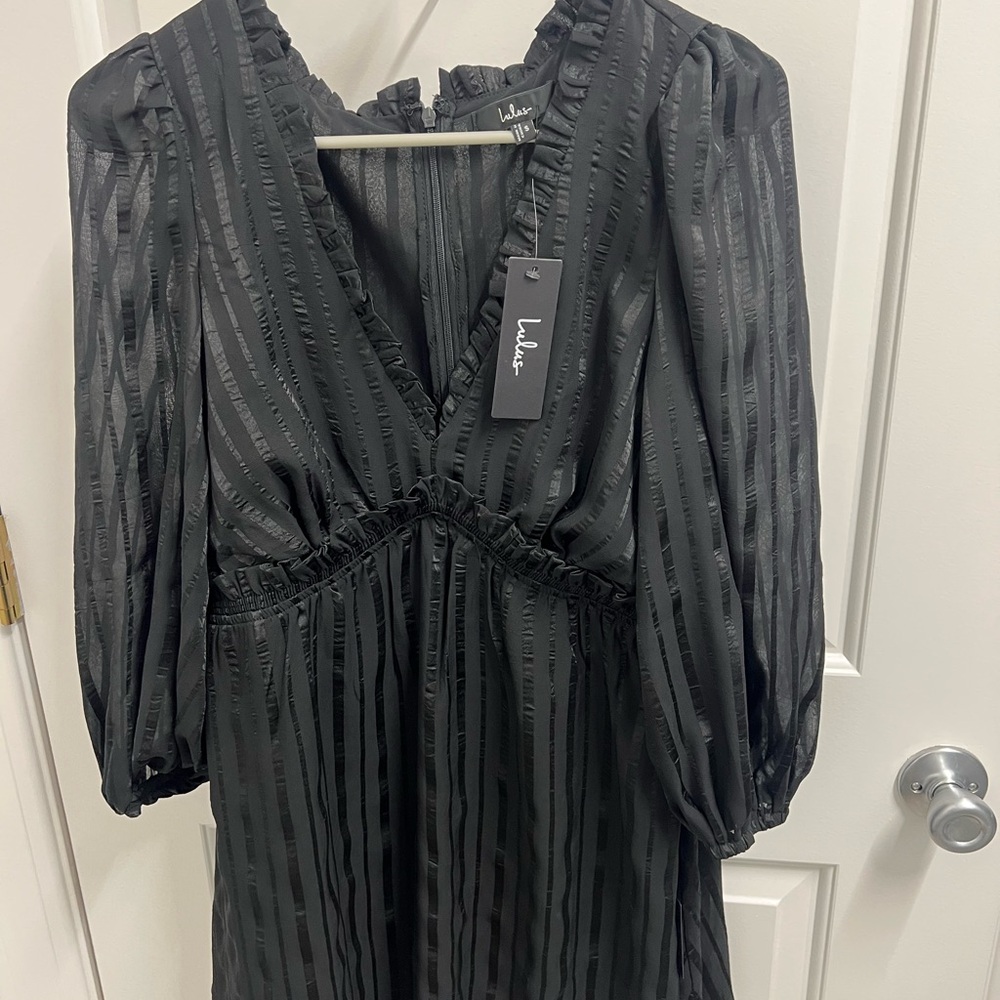 Lulu's Black Striped Women's Dress